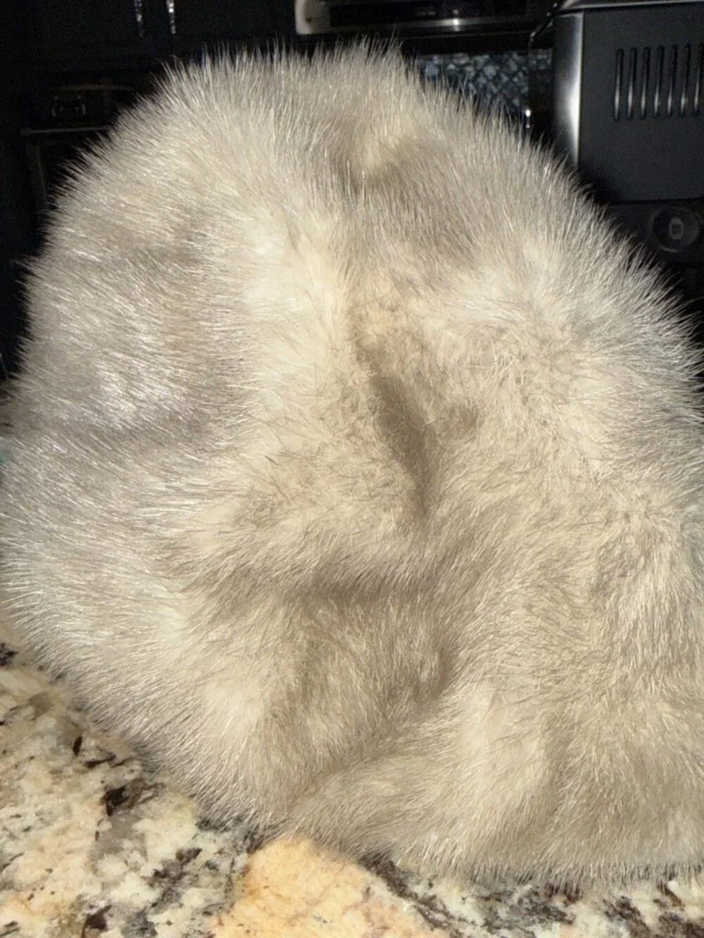 Pollacks Mink Farm Vintage 1960's Blond/Silver Mink Pillbox Fur Hat Exceptional